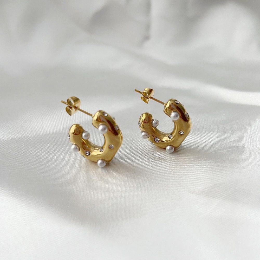 Pearl hoop Earrings  N1589